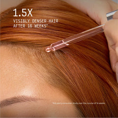 Cécred Scalp health visual application shows lightweight serum absorbing quickly for no-grease finish.