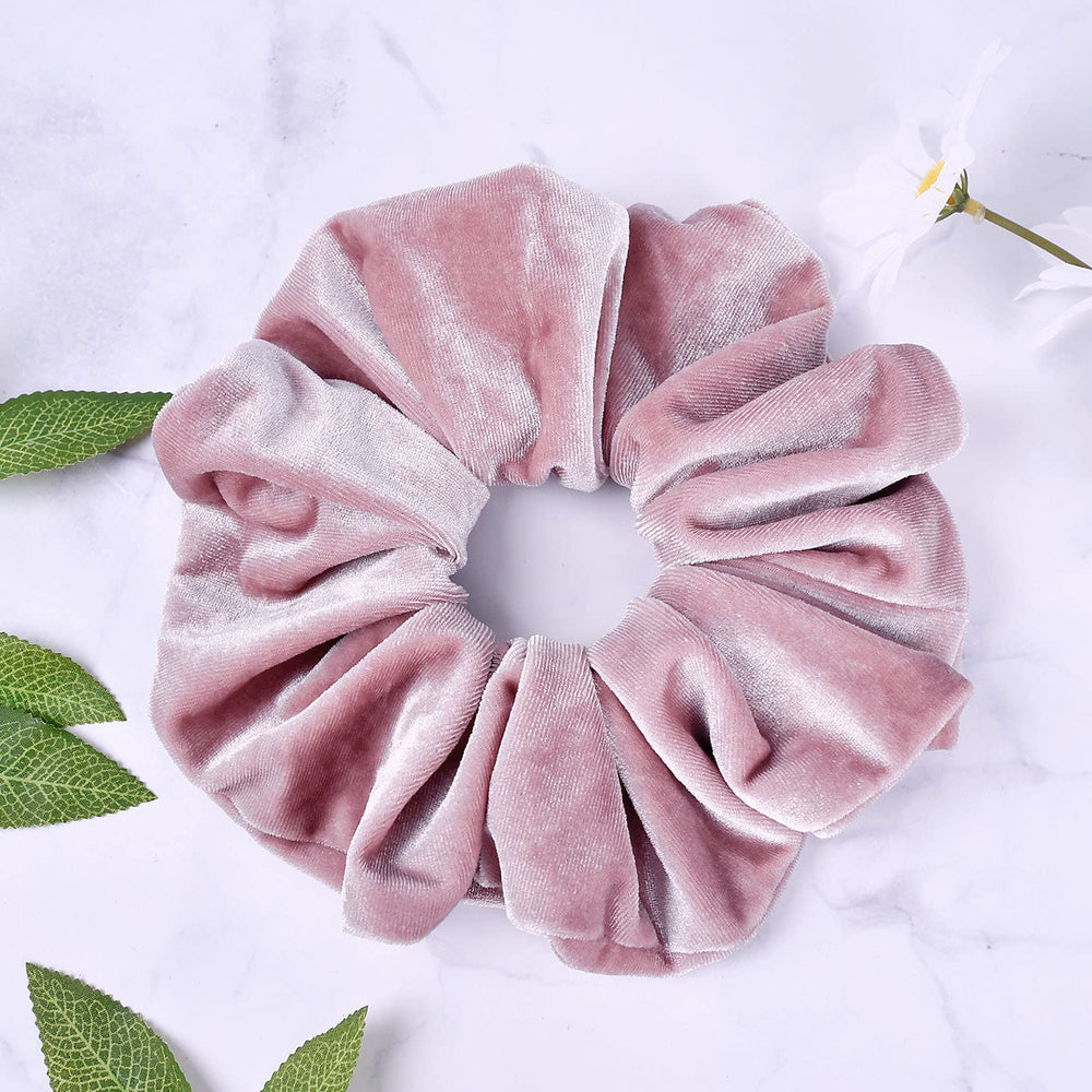 CEELGON khaki velvet scrunchie is a neutral everyday accessory.