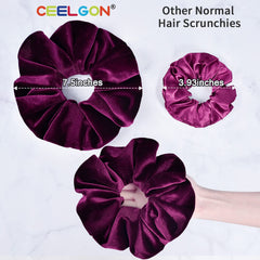 CEELGON pink velvet scrunchie adds color while protecting hair.