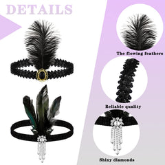 Ceenna flapper headband with sequin crystal detail for glamorous costumes