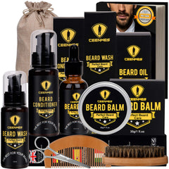 Ceenwes Upgraded Beard Grooming Kit packaging—travel-friendly, gift-ready beard care set.
