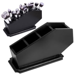CEFRECO coffin brush holder front view for organized vanity storage