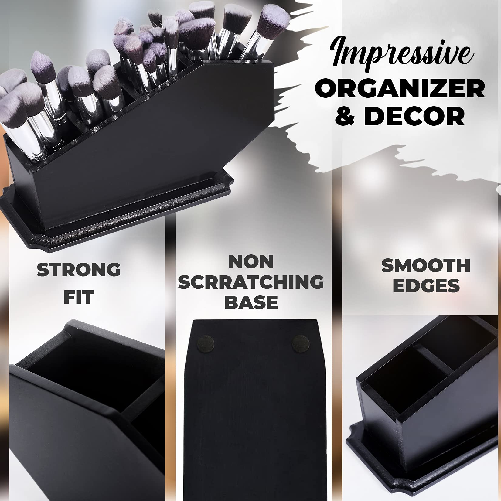 CEFRECO coffin brush holder wood texture adds rustic elegance