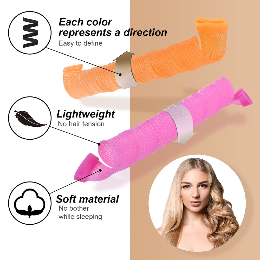 CEKEME heatless curlers bundle with hooks enables simple, self-service styling