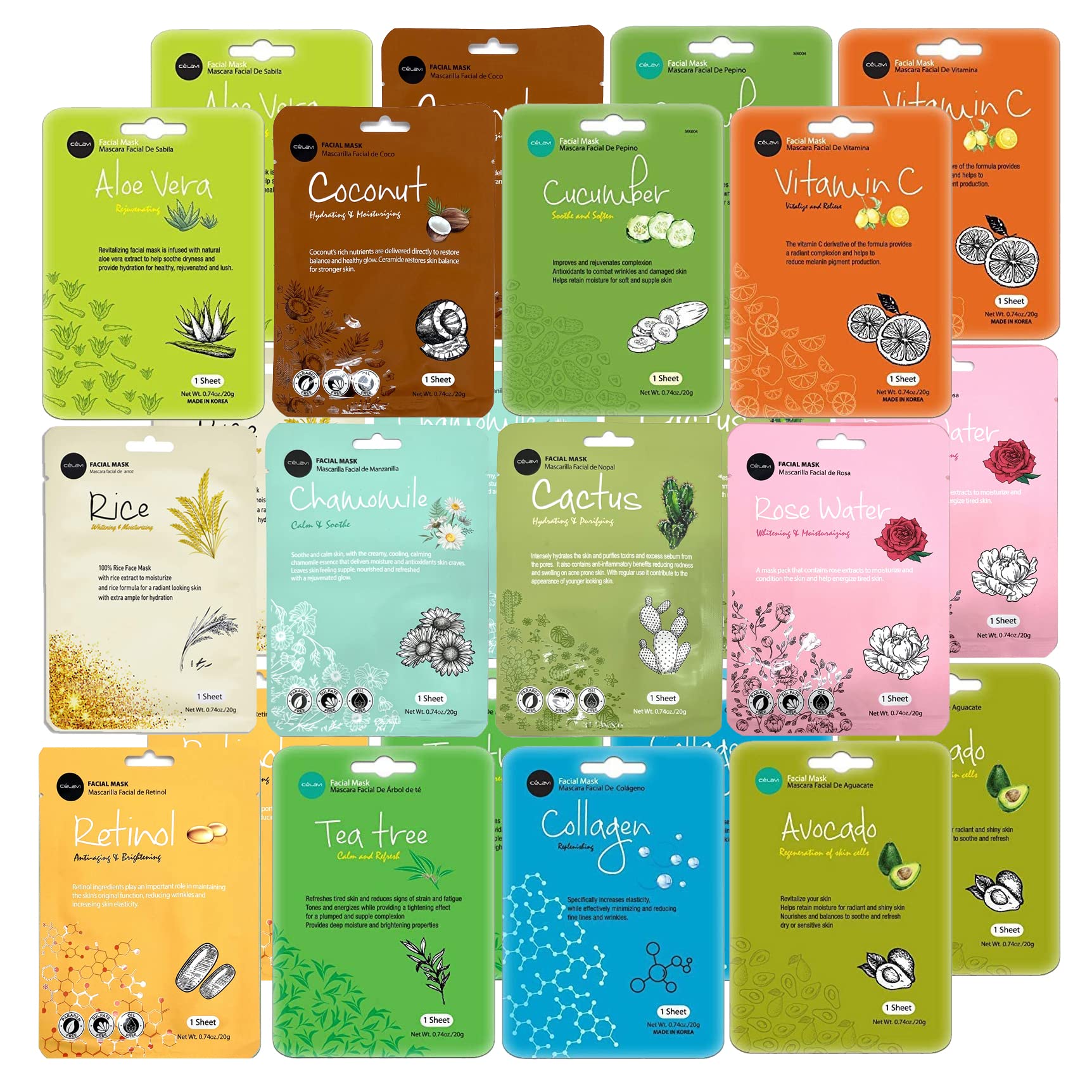 Celavi Essence Mask Avocado sheet for deep hydration and refreshed skin