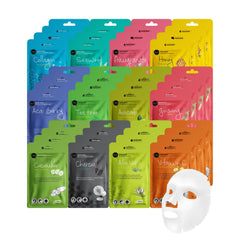 Celavi Essence mask variety-set packaging closeup for convenient home skincare routine