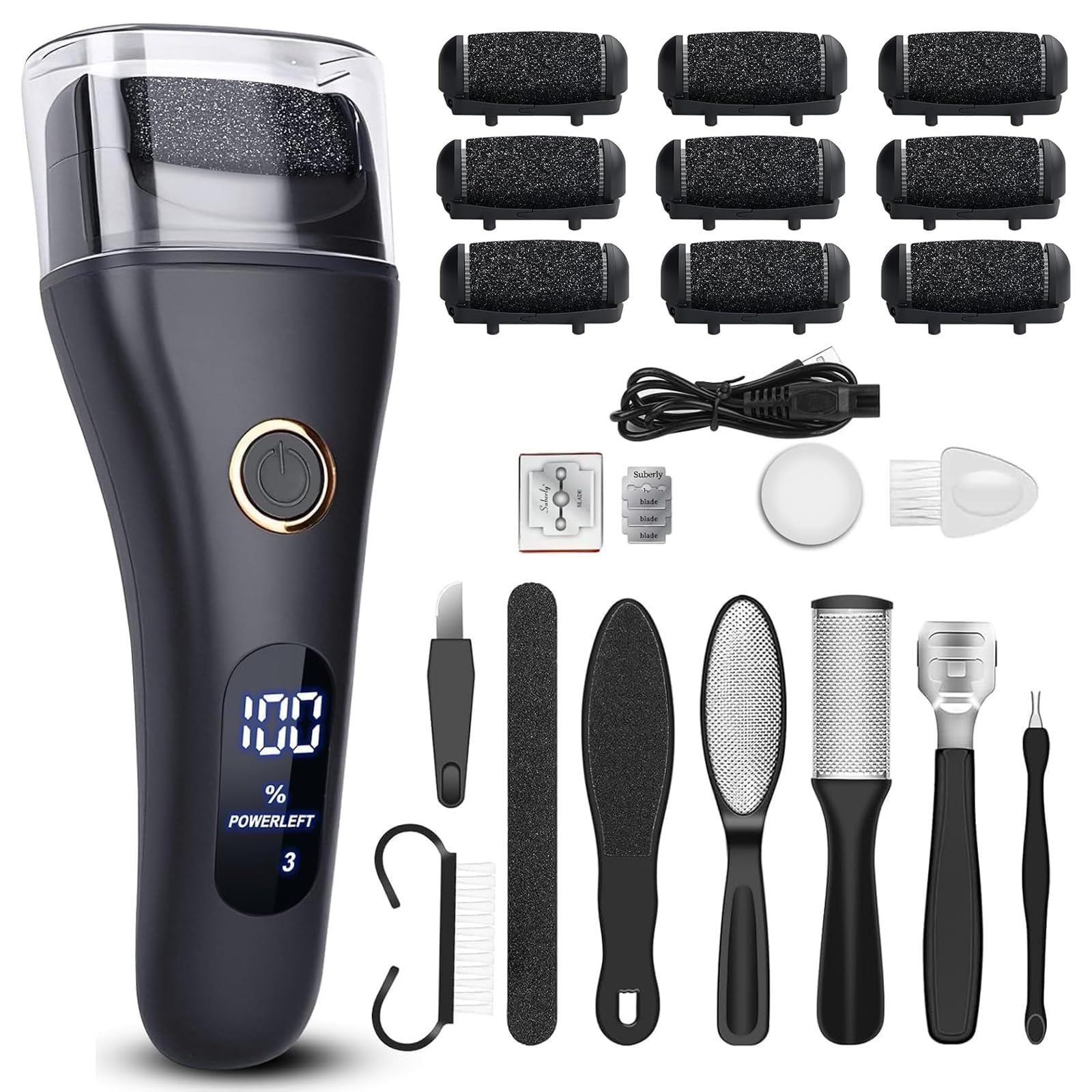 Celepen electric foot file cordless design for convenient at-home pedicures