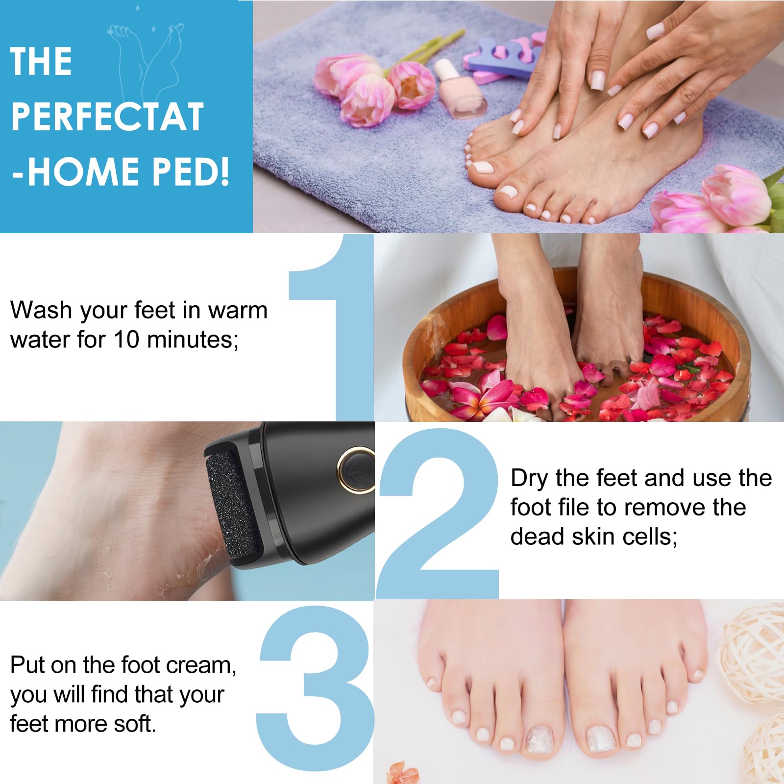Celepen cordless foot file charging via USB for convenient grooming