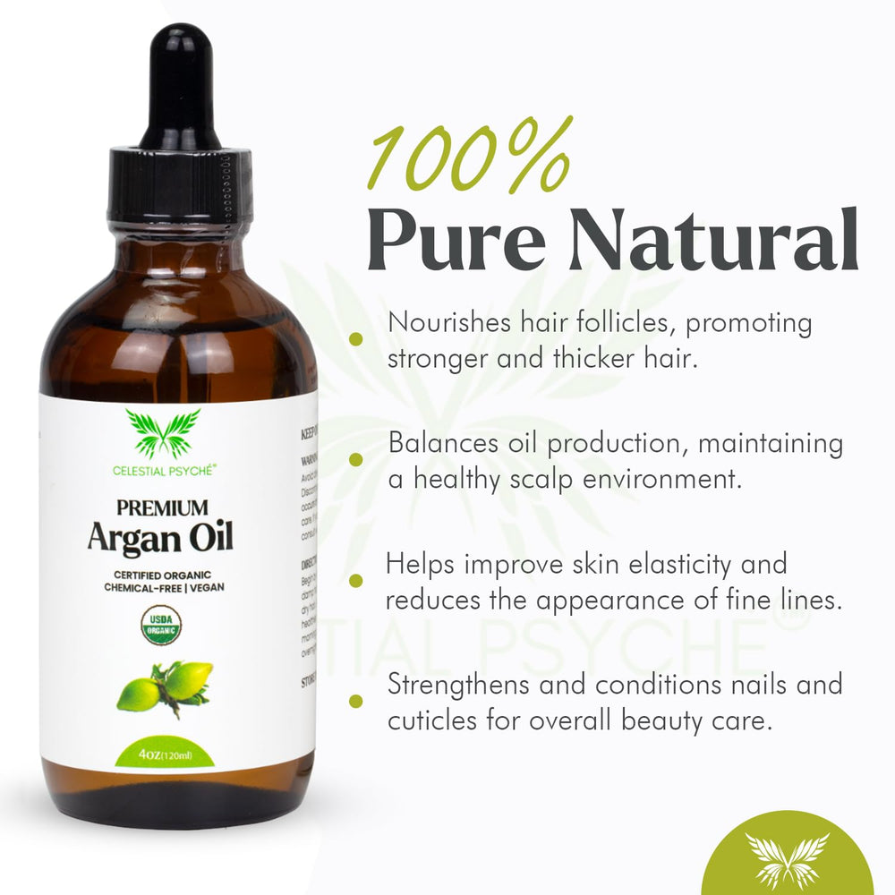 Celestial Psyché Argan Oil dropper for precise application and frizz control.