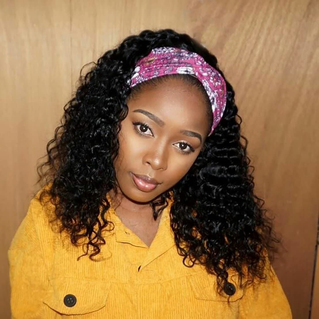 Celiarita headband wig deep wave 14in side view shows natural hairline