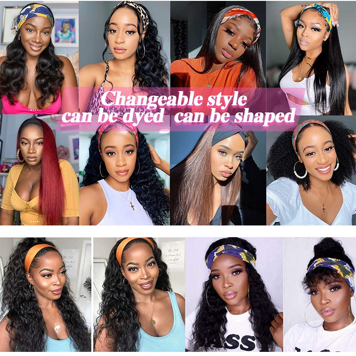 Celiarita headband wig deep wave 20inch density 150% for fuller look