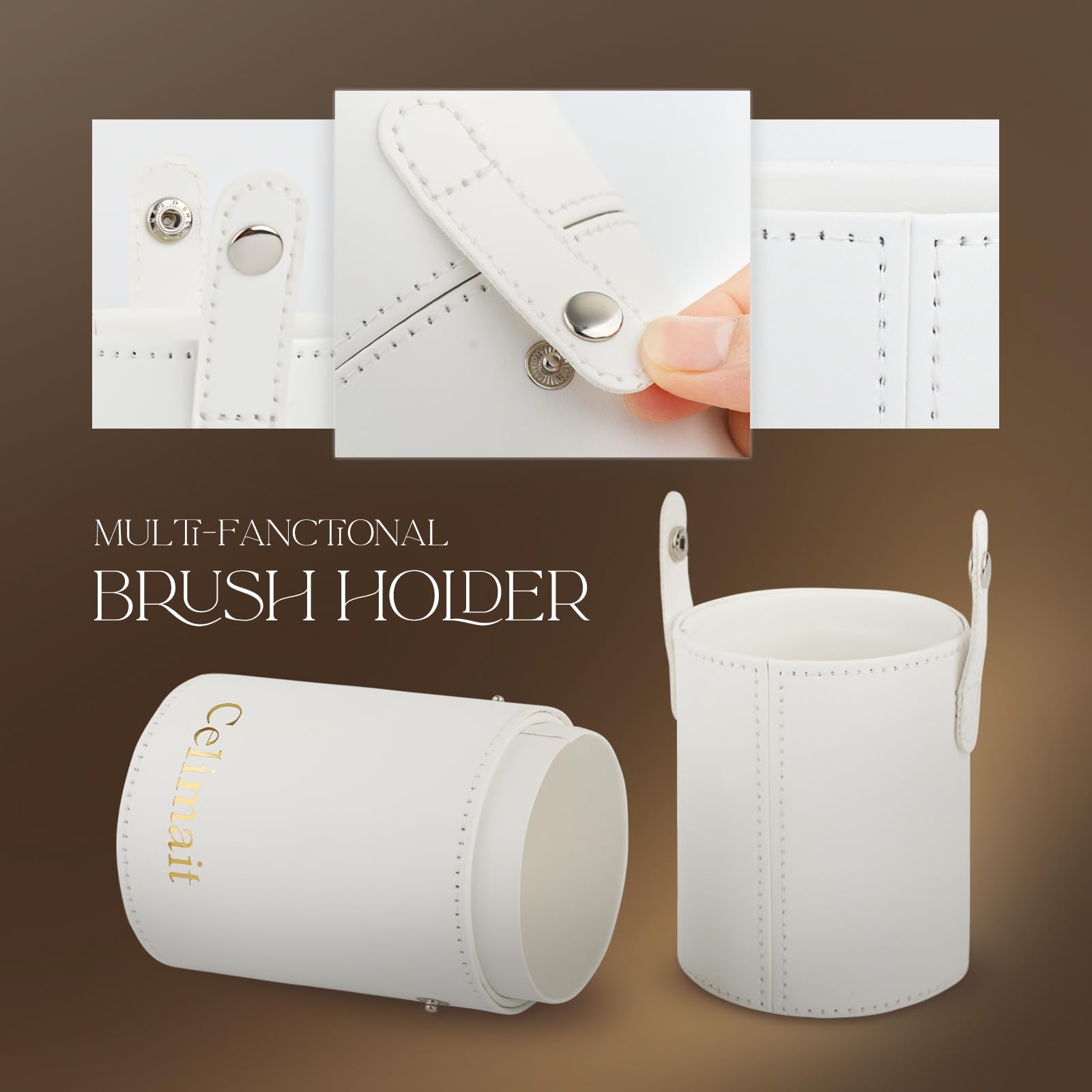 CELIMAIT brushes in biodegradable packaging for planet friendly makeup tools.