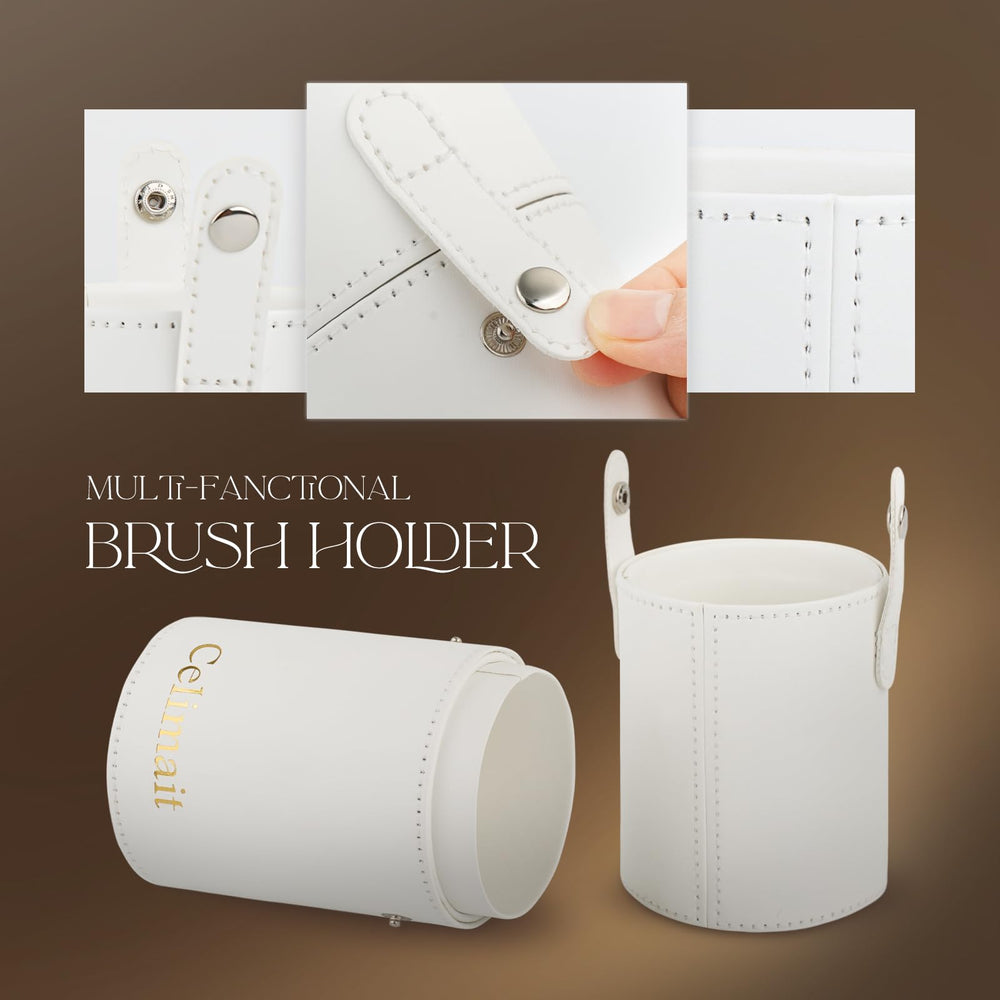 CELIMAIT brushes in biodegradable packaging for planet friendly makeup tools.