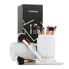 CELIMAIT 12 piece brush set with ultra soft bristles for smooth makeup application.