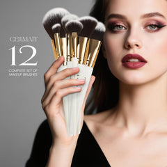 CELIMAIT makeup brush set with protective case for tidy travel touch ups.