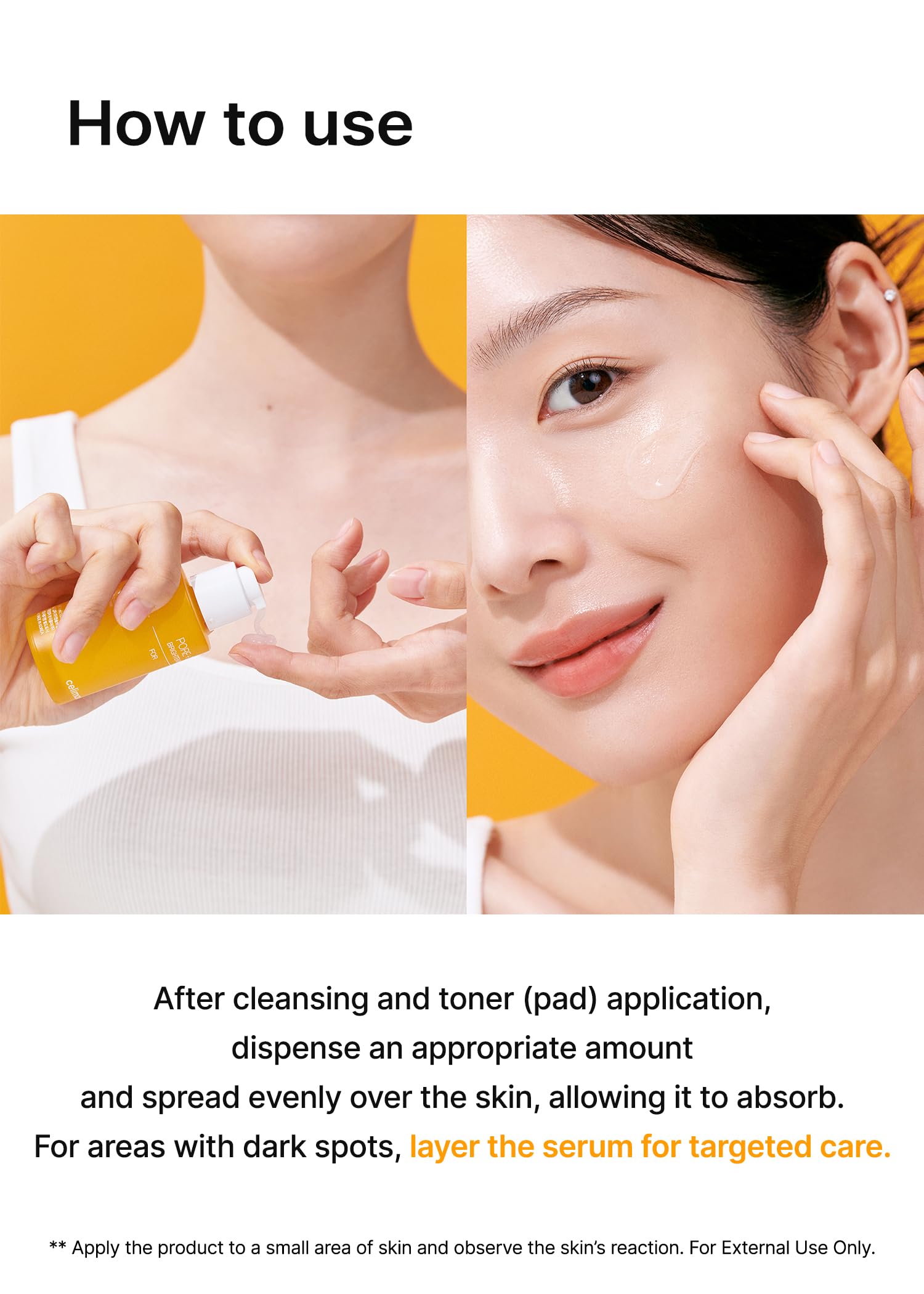 Celimax Clinical trials results illustration conveys improved moisture and even texture over two weeks.