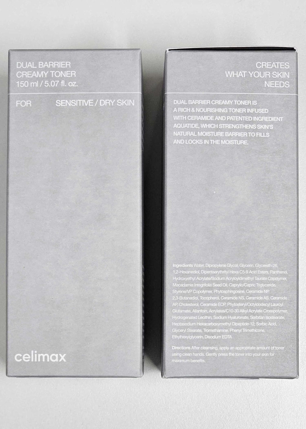 Generous 150ml bottle of Celimax Dual Barrier Toner for daily use