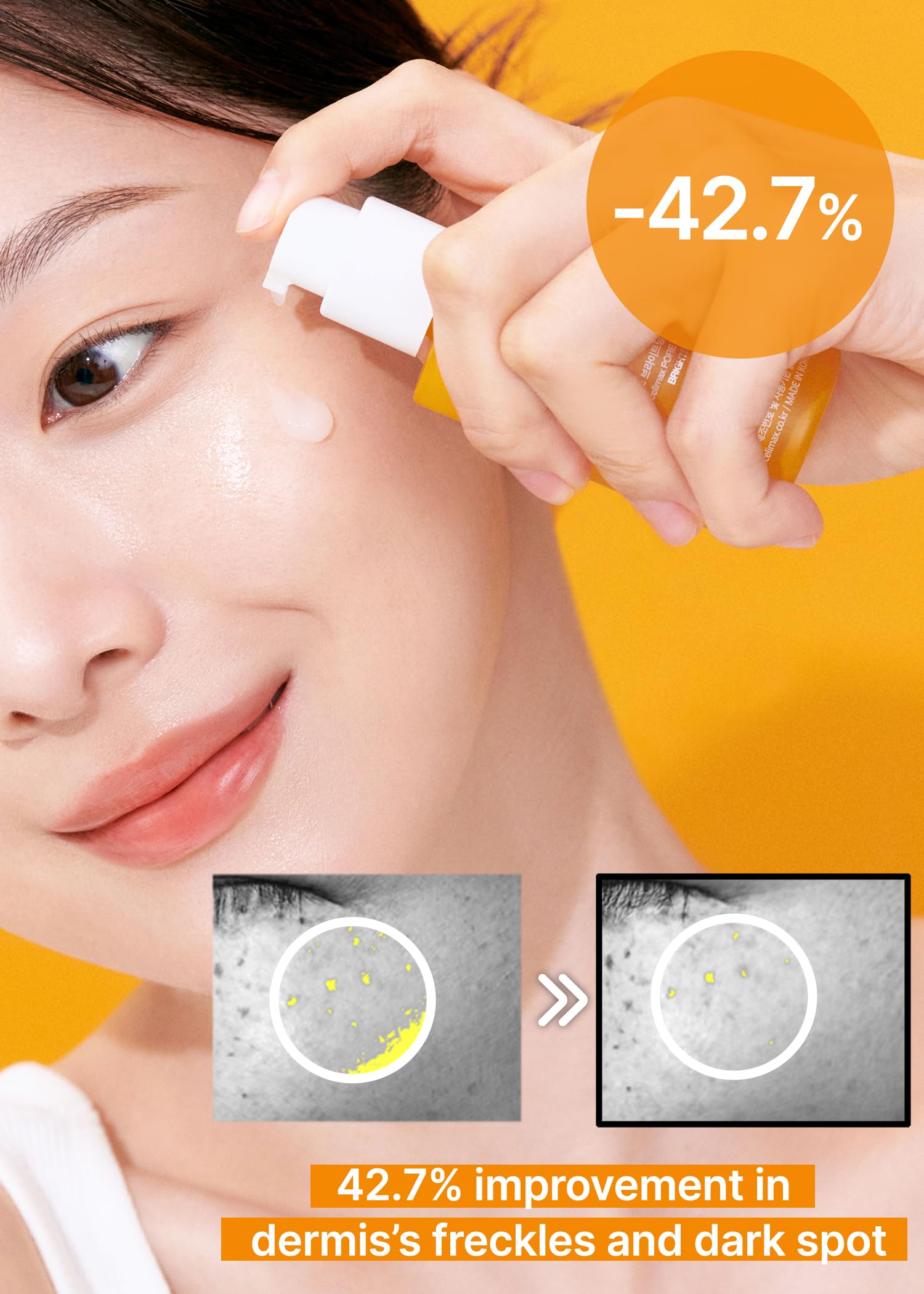 Celimax Houttuynia Cordata Allantoin soothing closeup suggests calming care during reactive skin moments.