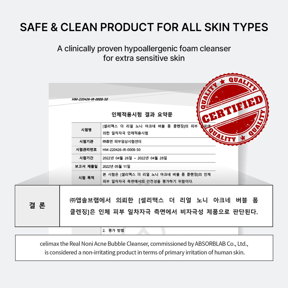 Celimax Noni Bubble Cleanser on sink area for everyday skincare routine