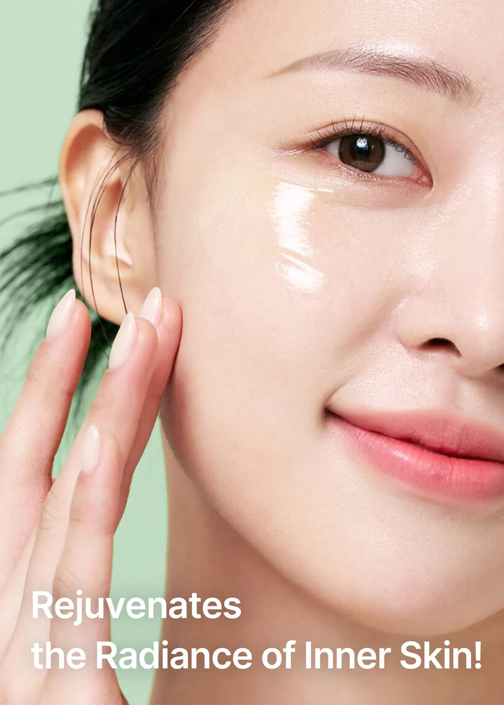Celimax Noni Energy Ampoule applied to cheeks showcasing glow and smoothness