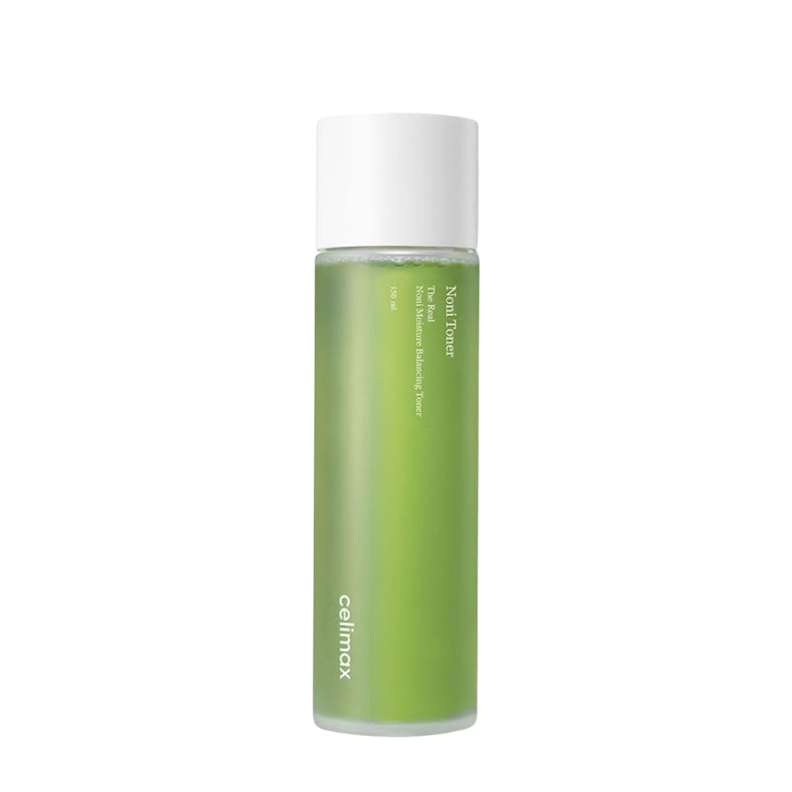 Celimax Noni Moisture Balancing Toner bottle closeup, lightweight and non-greasy hydration