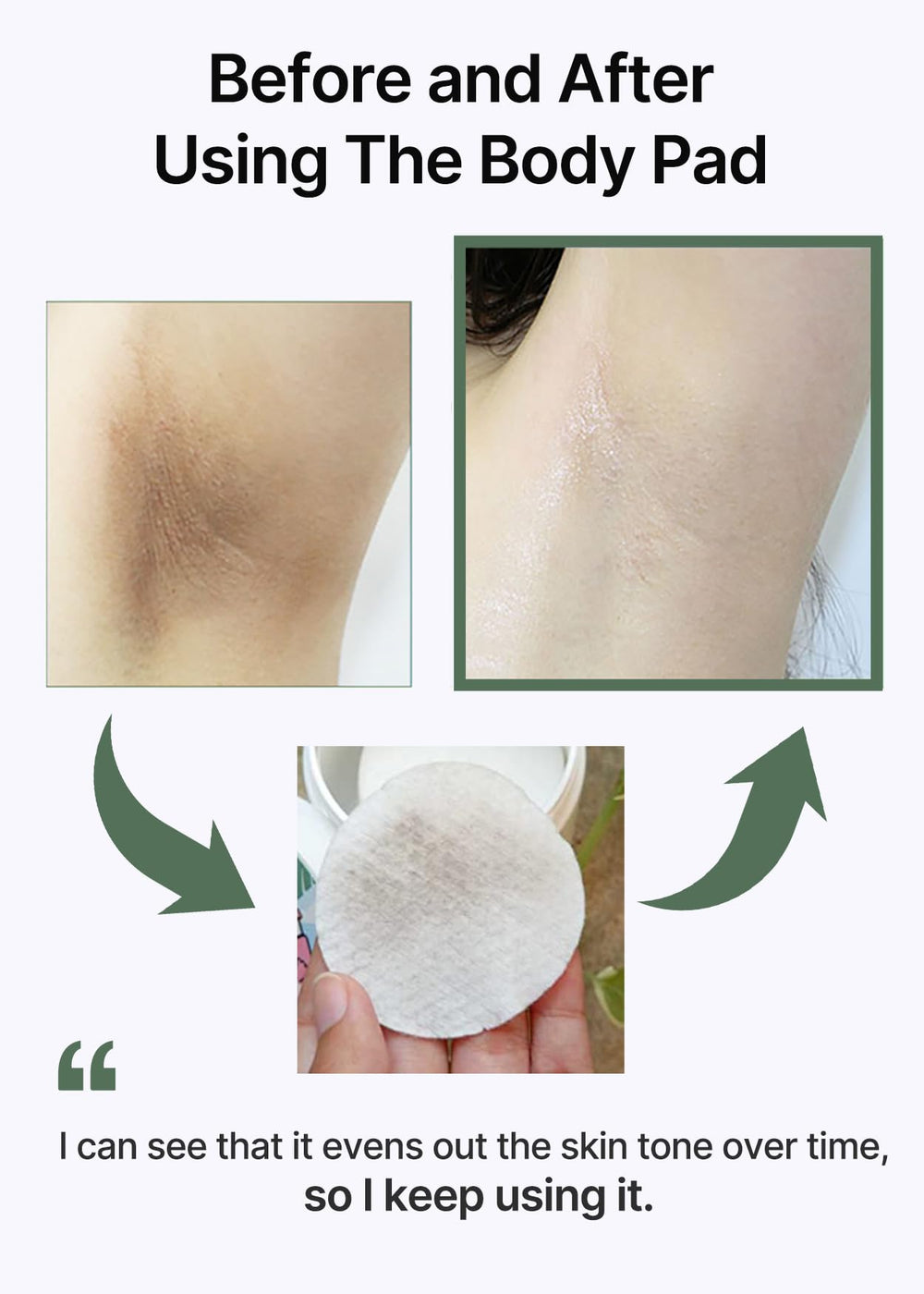 Celimax One Step underarm use shot shows convenient on-the-go refreshment.