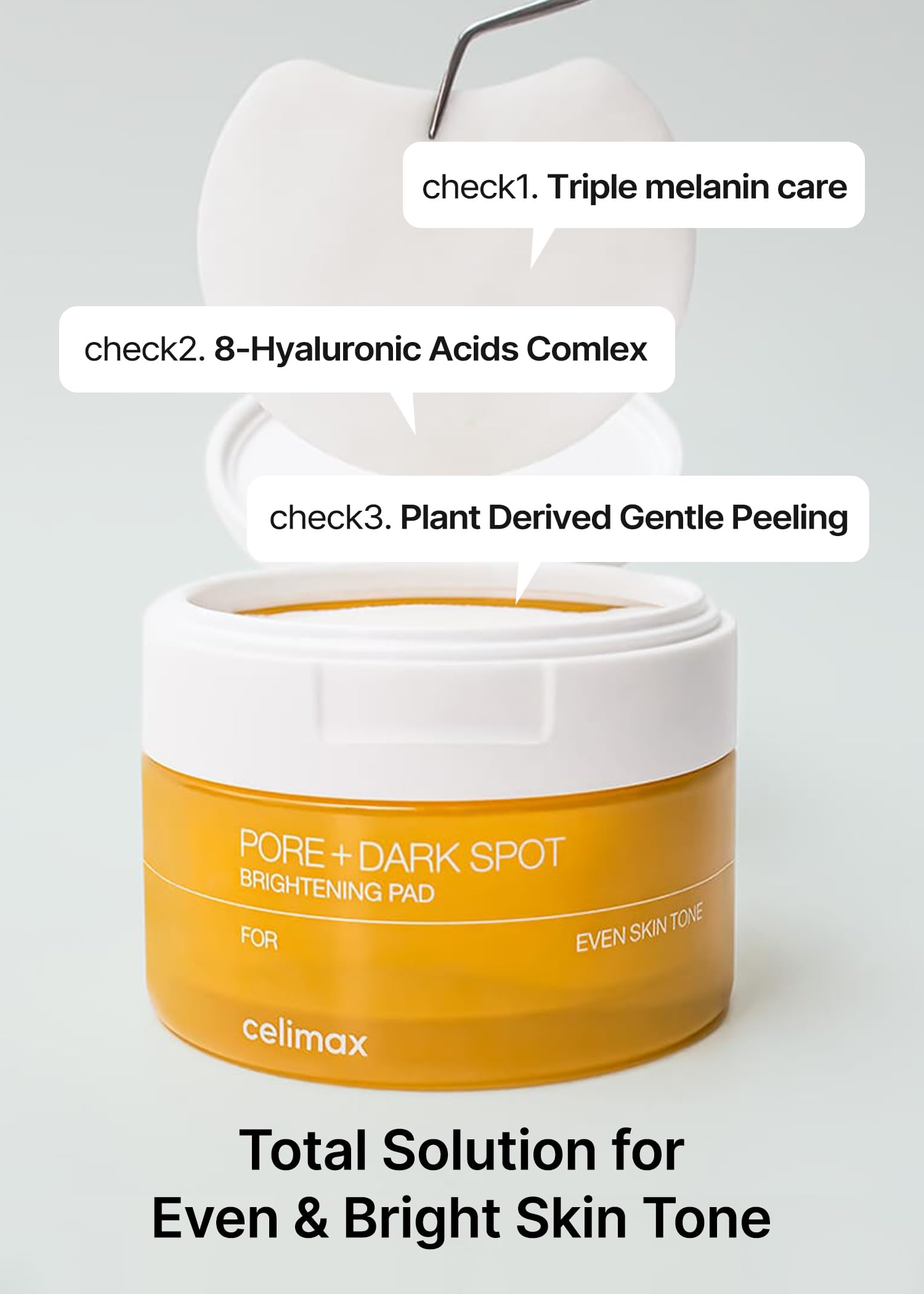 Celimax Pore+Dark Spot Brightening Pad before after pores refinement example