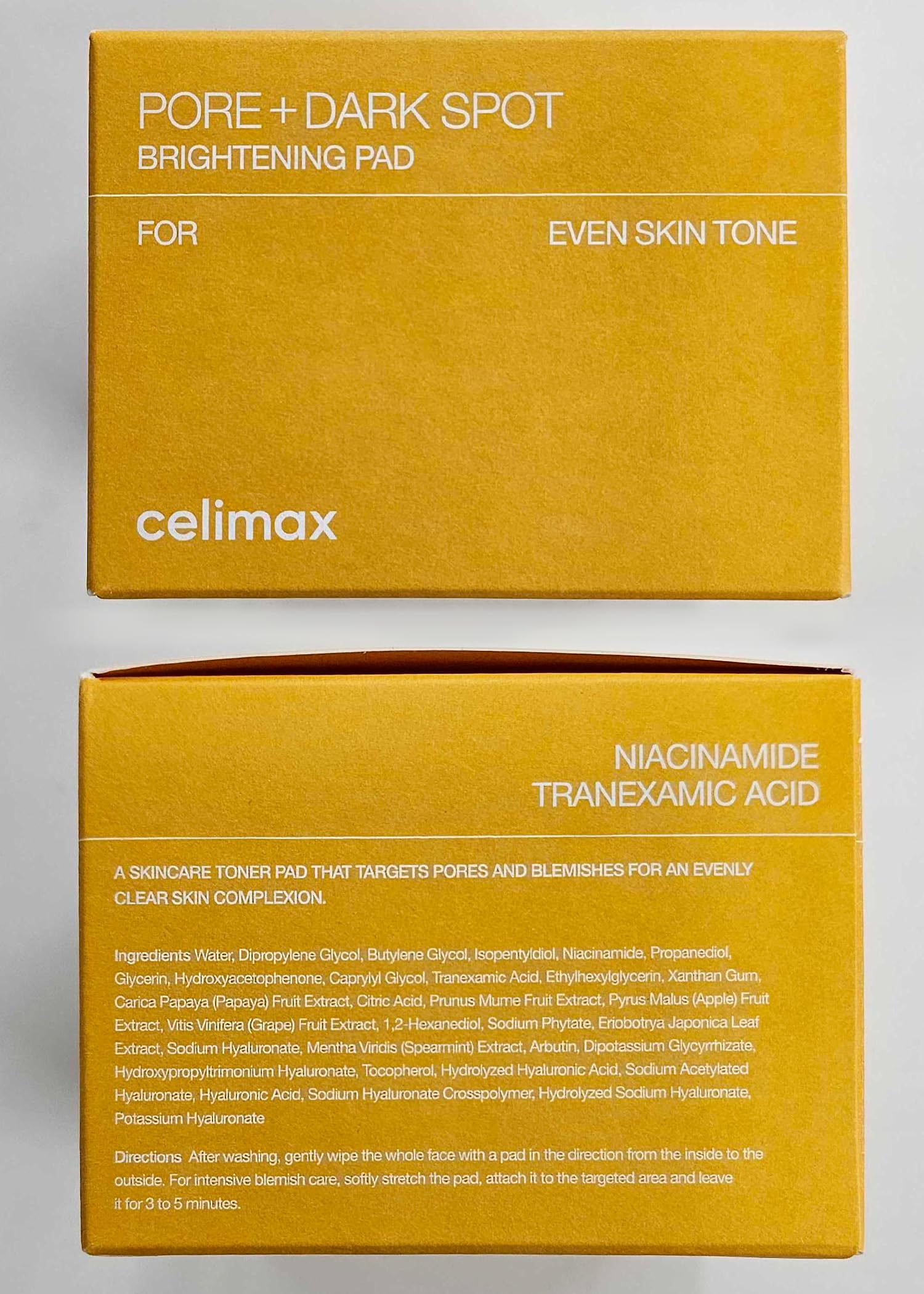 Celimax Pore+Dark Spot Brightening Pad suitable for sensitive skin fragrance free formula