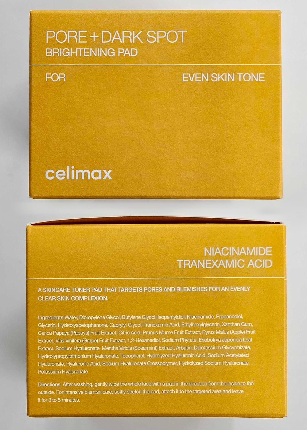 Celimax Pore+Dark Spot Brightening Pad suitable for sensitive skin fragrance free formula