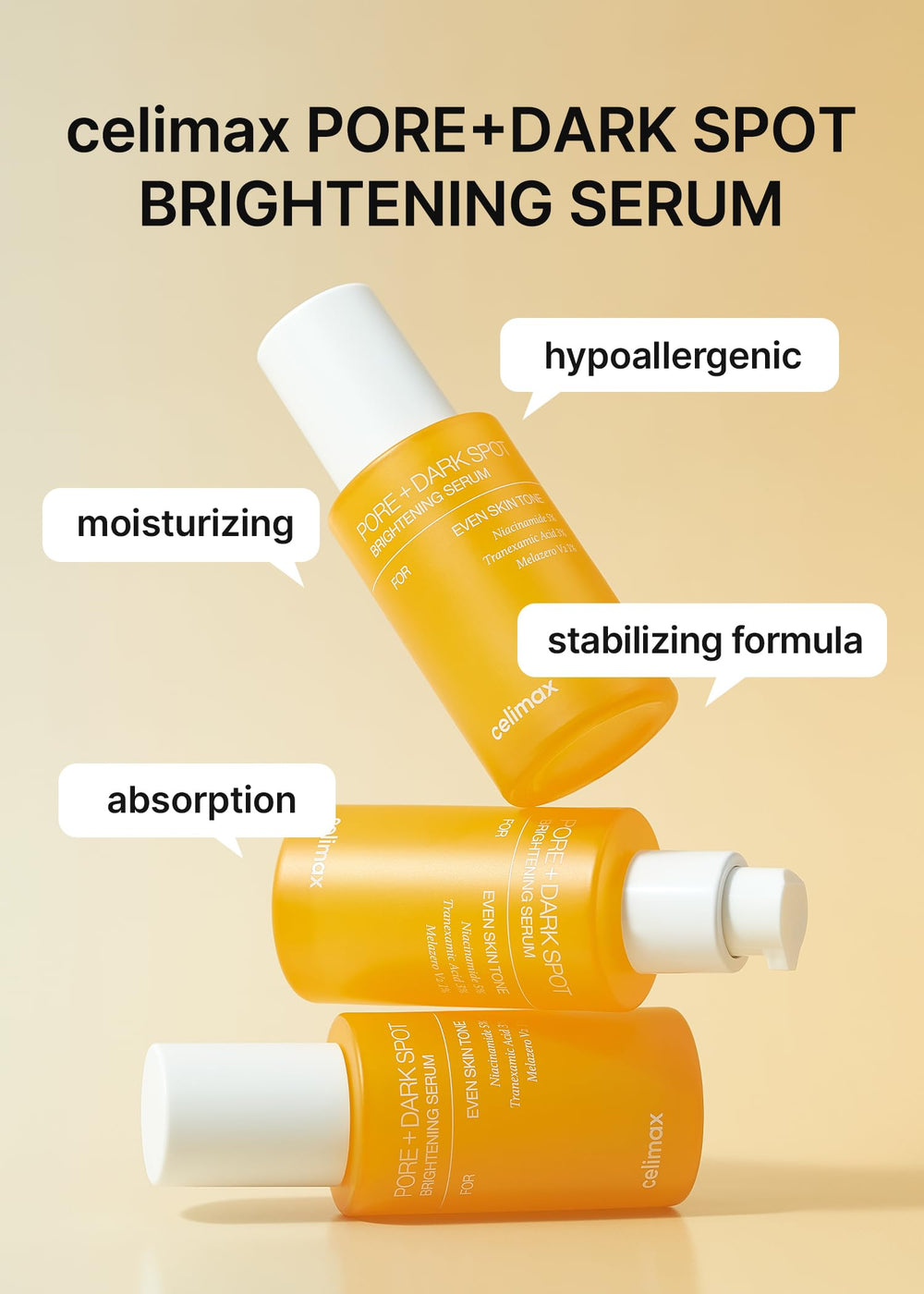 Celimax PorePlus Serum gel texture closeup highlighting quick absorption for fresh, non-sticky skincare routine.