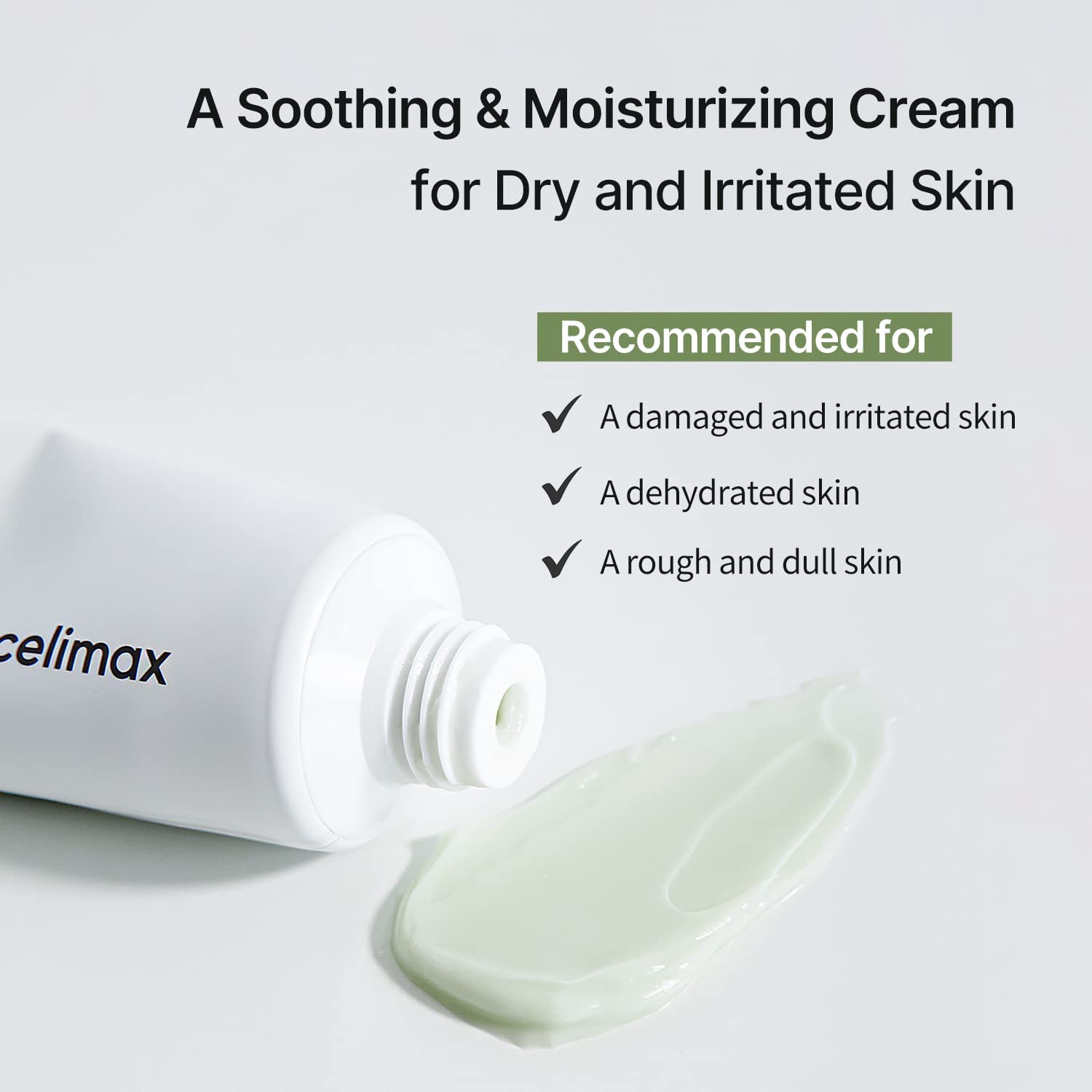 Celimax The Real Noni Energy Repair Cream texture closeup - creamy formula for sensitive skin soothing.