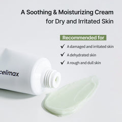Celimax The Real Noni Energy Repair Cream texture closeup - creamy formula for sensitive skin soothing.