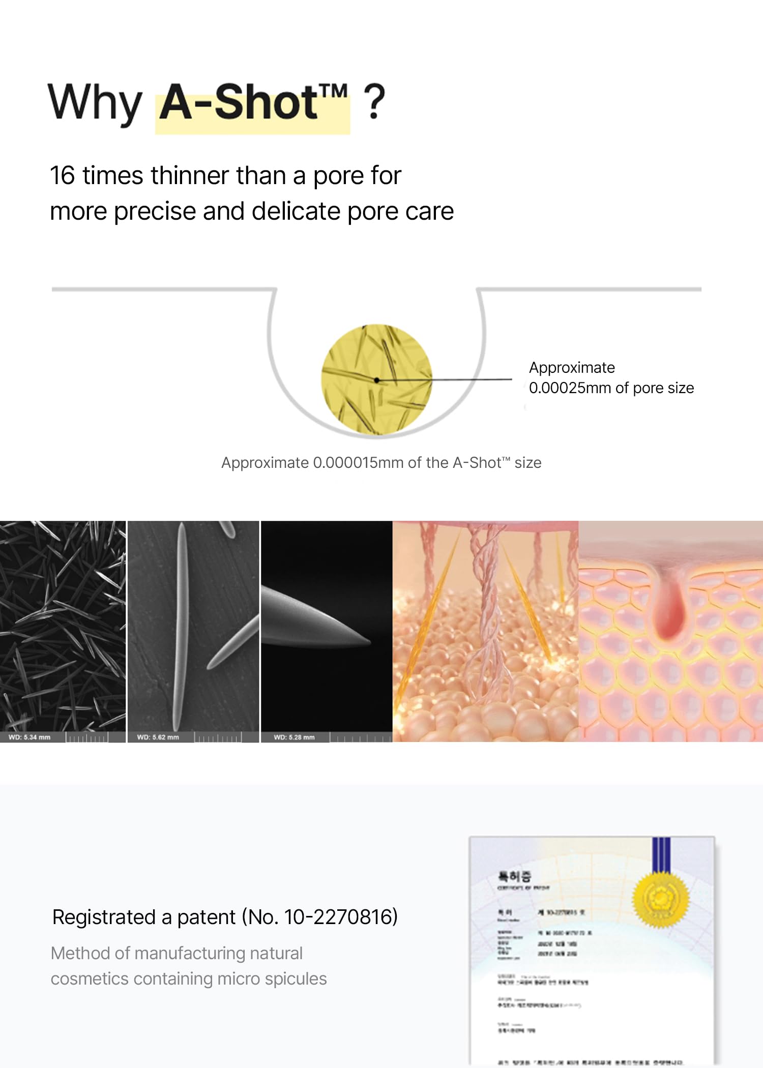 Celimax Vita A Retinal Shot micro-particle delivery close-up on skin pores.