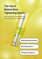 Celimax Vita A Retinol Shot on skin shows gentle smoothing for texture and pore refinement.