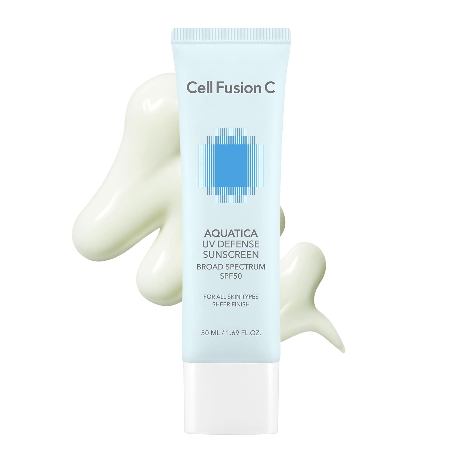 Cell Fusion C Aquatica UV Defense SPF 50 bottle delivering daily protection without white cast