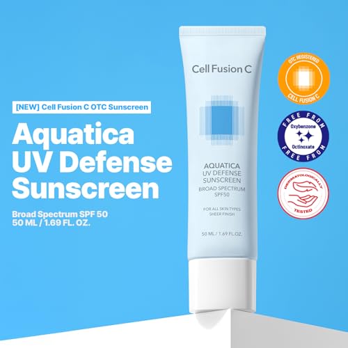 Cell Fusion C Aquatica no-white-cast finish on skin for makeup-ready look
