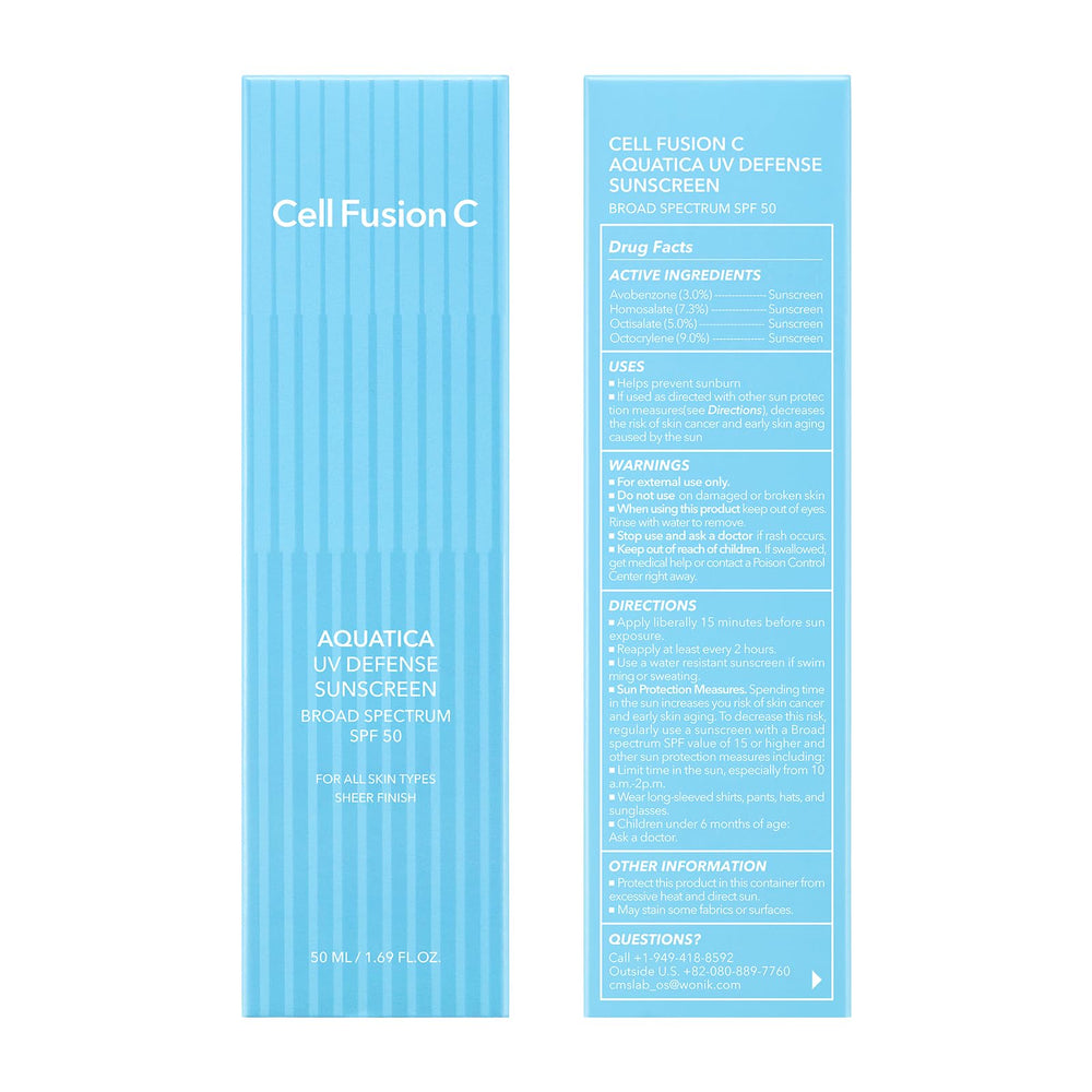 Cell Fusion C Aquatica sunscreen applied under makeup for a dewy complexion