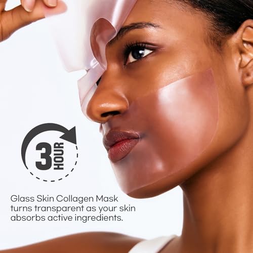 Cell Fusion C Glass Skin Collagen Mask hydrogel texture under light shows color-changing absorption.