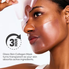 Cell Fusion C Glass Skin Collagen Mask hydrogel texture under light shows color-changing absorption.