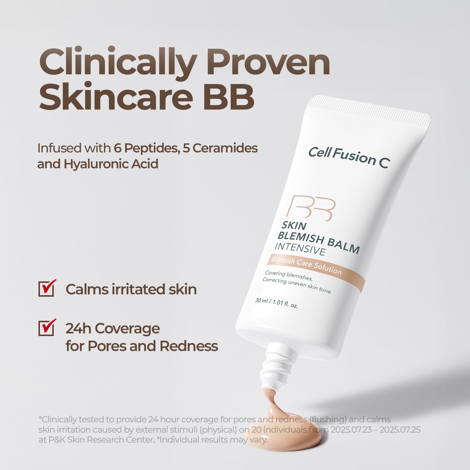 Cell Fusion C 24-hour look with breathable finish on skin.