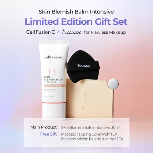 Cell Fusion C Piccasso puff close-up for seamless blending and natural finish.