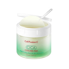 Cell Fusion C Post Alpha CICA Cooling Toner Pad packaging showing soothing, non-menthol cooling
