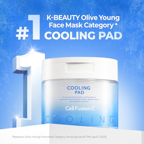Cell Fusion C Post Alpha Cooling Pad panthenol-glacier-water emphasis promoting deep hydration.