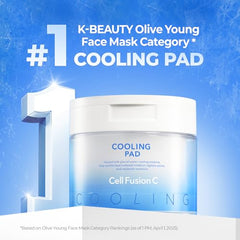Cell Fusion C Post Alpha Cooling Pad panthenol-glacier-water emphasis promoting deep hydration.