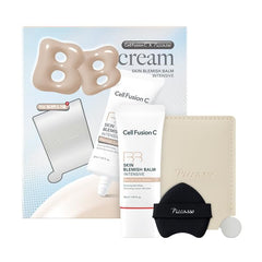 Cell Fusion C Skin Blemish Balm No.23 swatch on mixing palette for customizable coverage.