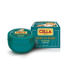 Cella Milano Aloe Vera shaving cream foam-lather forms dense protection for a smooth, hydrated shave.