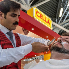 Cella Milano almond razor glide visual emphasizes smooth razor movement
