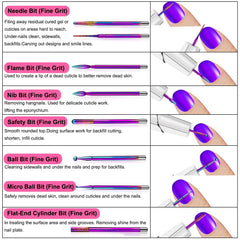 Cellentool diamond carbide bits provide precise grinding for acrylic and gel nails