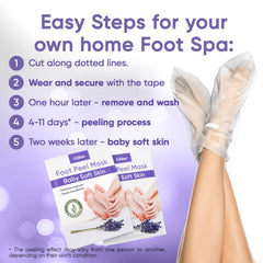 CÉLOR Foot Peel Mask lavender-scented booties deliver soothing spa-like experience.