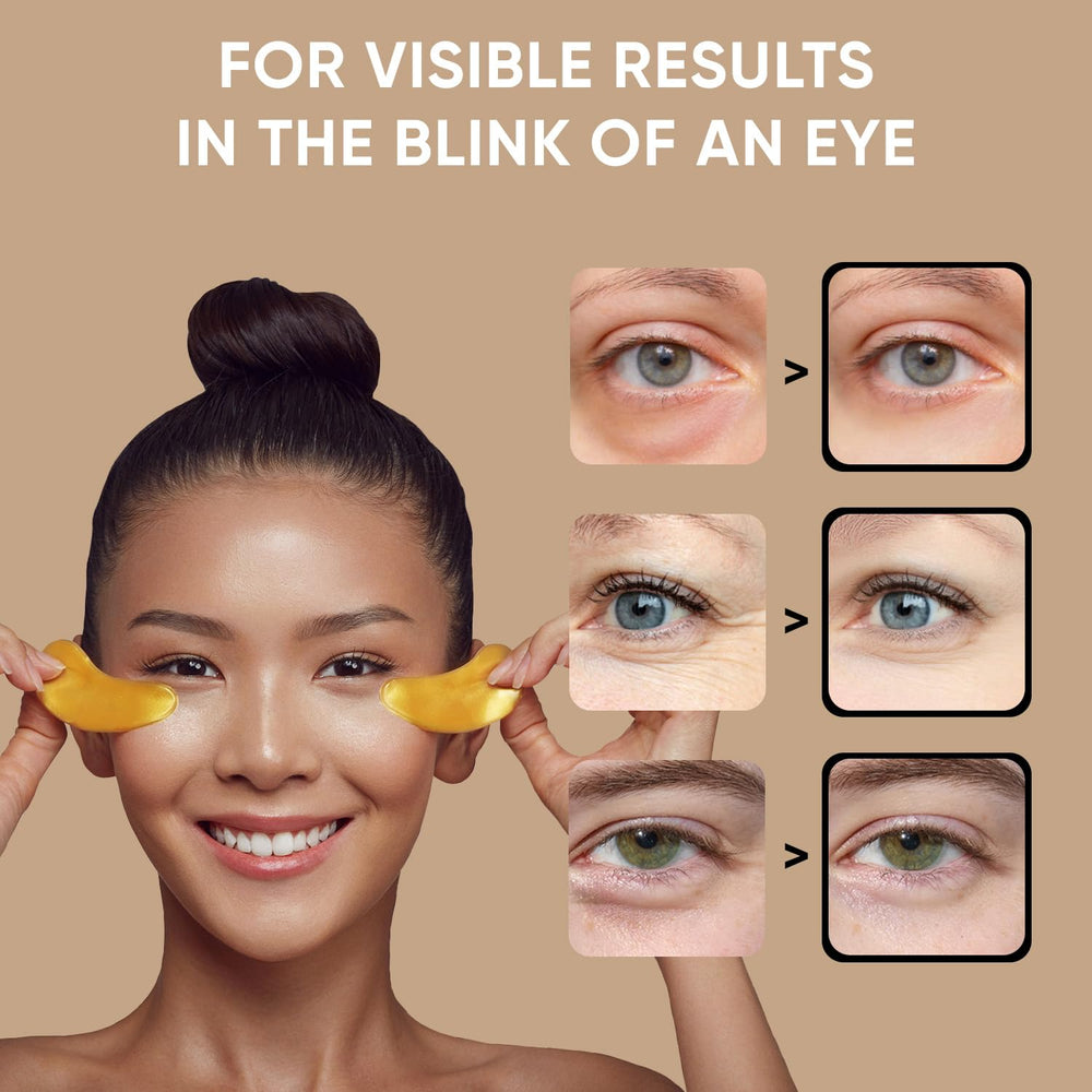 CÉLOR Celor golden mask texture highlights collagen-centella asiatica formula for nourished under-eye skin.